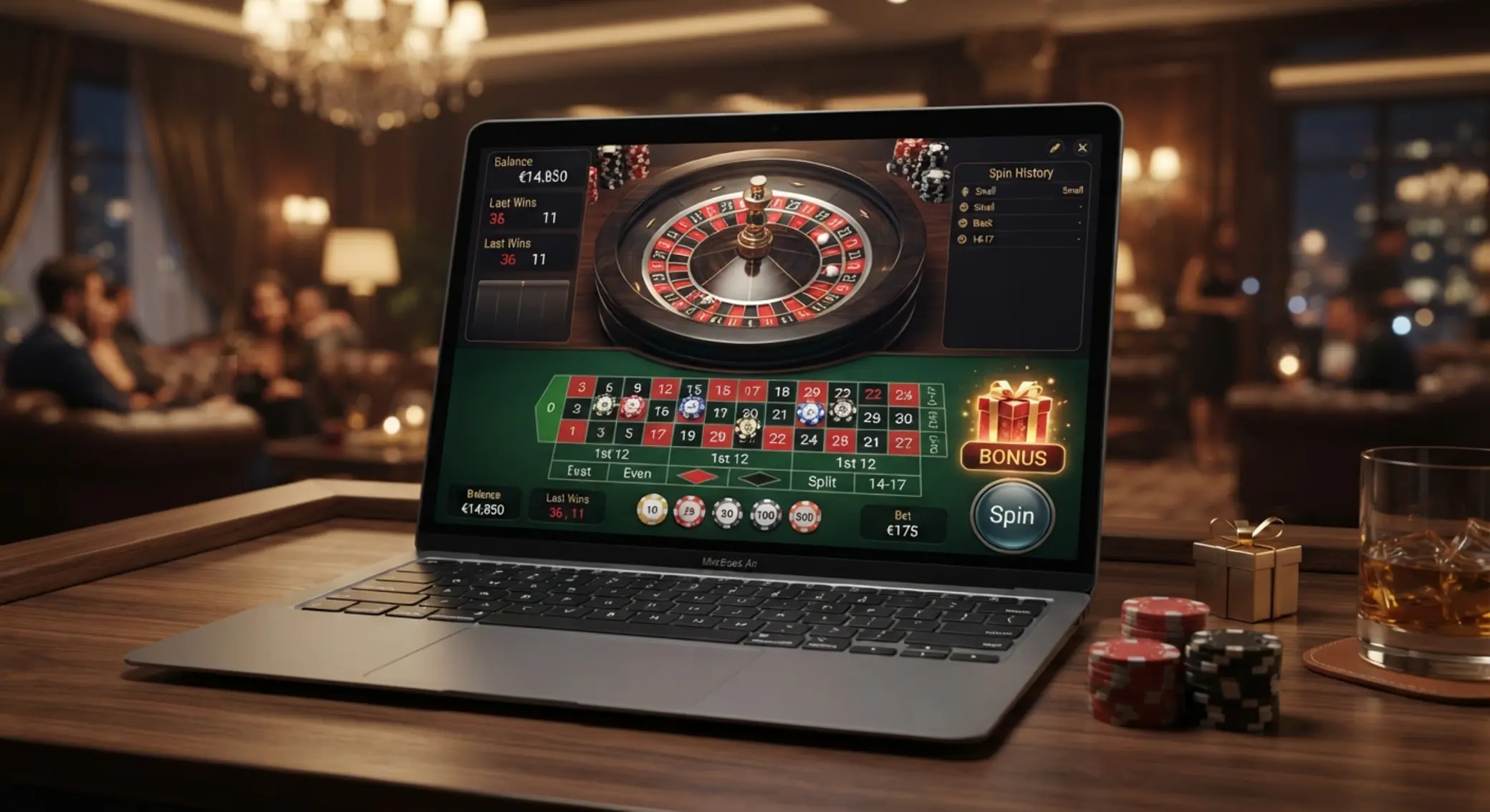 Online ruleta s bonusovým motívom na obrazovke
